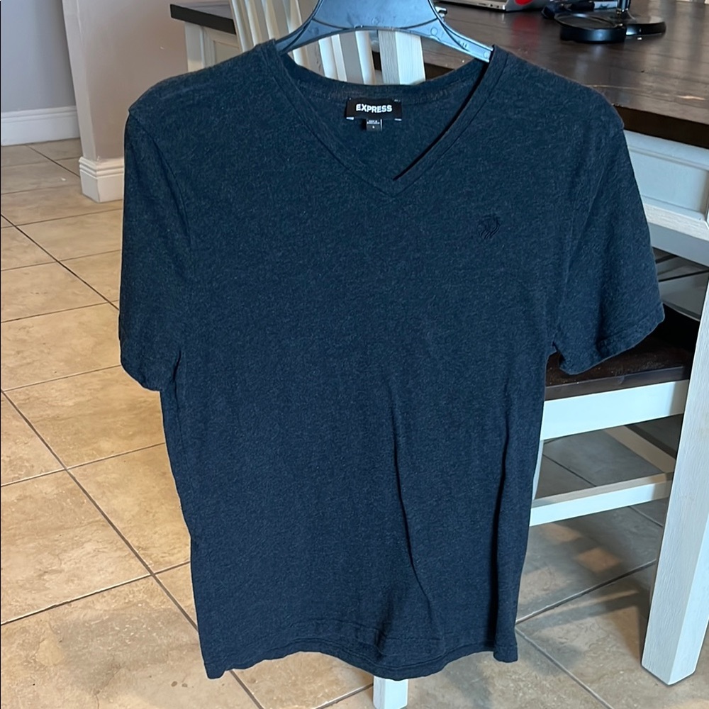 Express Charcoal V-Neck Tee
